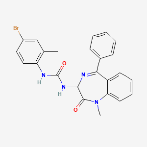 molecular formula C24H21BrN4O2 B2610498 1-(4-bromo-2-methylphenyl)-3-(1-methyl-2-oxo-5-phenyl-2,3-dihydro-1H-1,4-benzodiazepin-3-yl)urea CAS No. 1796890-25-9