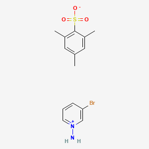 molecular formula C14H17BrN2O3S B2610510 1-Amino-3-bromopyridin-1-ium 2,4,6-trimethylbenzene-1-sulfonate CAS No. 55899-13-3
