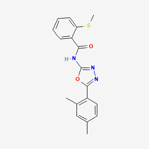 N-[5-(2,4-dimethylphenyl)-1,3,4-oxadiazol-2-yl]-2-methylsulfanylbenzamide