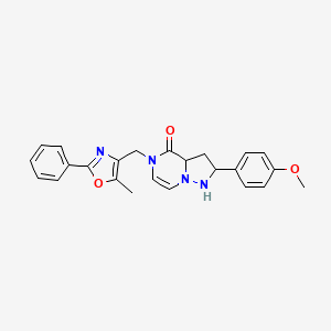 molecular formula C24H20N4O3 B2610520 2-(4-methoxyphenyl)-5-[(5-methyl-2-phenyl-1,3-oxazol-4-yl)methyl]-4H,5H-pyrazolo[1,5-a]pyrazin-4-one CAS No. 941977-30-6