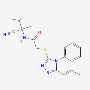 molecular formula C19H21N5OS B2610525 N-(1-cyano-1,2-dimethylpropyl)-2-({5-methyl-[1,2,4]triazolo[4,3-a]quinolin-1-yl}sulfanyl)acetamide CAS No. 847840-90-8