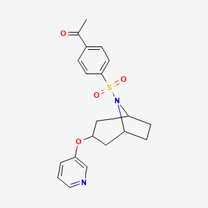 B2610526 1-(4-(((1R,5S)-3-(pyridin-3-yloxy)-8-azabicyclo[3.2.1]octan-8-yl)sulfonyl)phenyl)ethanone CAS No. 2125616-16-0