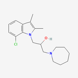 molecular formula C19H27ClN2O B2610527 1-(azepan-1-yl)-3-(7-chloro-2,3-dimethyl-1H-indol-1-yl)propan-2-ol CAS No. 942880-95-7