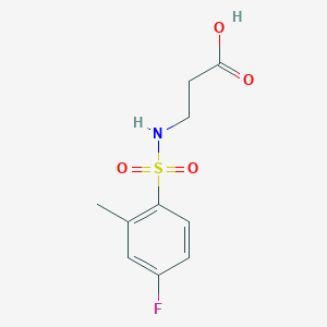 molecular formula C10H12FNO4S B261053 N-[(4-fluoro-2-methylphenyl)sulfonyl]-beta-alanine 