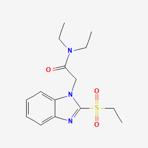 molecular formula C15H21N3O3S B2610530 N,N-diethyl-2-(2-ethylsulfonylbenzimidazol-1-yl)acetamide CAS No. 632298-96-5