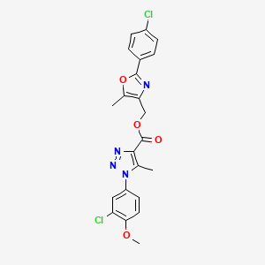 [2-(4-chlorophenyl)-5-methyl-1,3-oxazol-4-yl]methyl 1-(3-chloro-4-methoxyphenyl)-5-methyl-1H-1,2,3-triazole-4-carboxylate