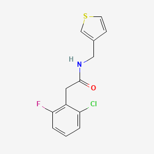 molecular formula C13H11ClFNOS B2610536 2-(2-氯-6-氟苯基)-N-(噻吩-3-基甲基)乙酰胺 CAS No. 1797317-47-5