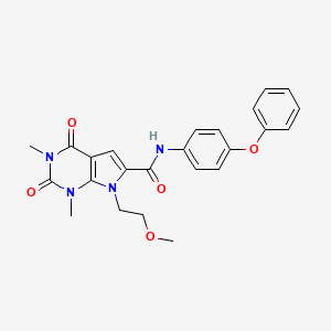 7-(2-methoxyethyl)-1,3-dimethyl-2,4-dioxo-N-(4-phenoxyphenyl)-2,3,4,7-tetrahydro-1H-pyrrolo[2,3-d]pyrimidine-6-carboxamide