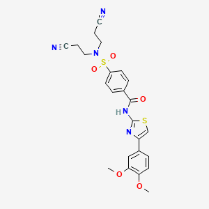 4-[bis(2-cyanoethyl)sulfamoyl]-N-[4-(3,4-dimethoxyphenyl)-1,3-thiazol-2-yl]benzamide