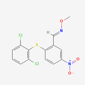 (E)-({2-[(2,6-dichlorophenyl)sulfanyl]-5-nitrophenyl}methylidene)(methoxy)amine