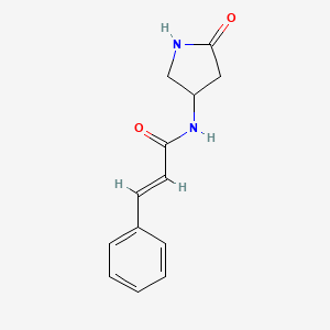 molecular formula C13H14N2O2 B2610552 N-(5-氧代吡咯烷-3-基)肉桂酰胺 CAS No. 1351664-02-2