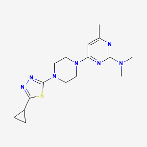 molecular formula C16H23N7S B2610553 4-[4-(5-Cyclopropyl-1,3,4-thiadiazol-2-yl)piperazin-1-yl]-N,N,6-trimethylpyrimidin-2-amine CAS No. 2415603-66-4