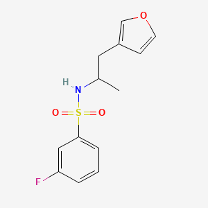 molecular formula C13H14FNO3S B2610561 3-fluoro-N-(1-(furan-3-yl)propan-2-yl)benzenesulfonamide CAS No. 1798673-73-0
