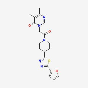 3-(2-(4-(5-(furan-2-yl)-1,3,4-thiadiazol-2-yl)piperidin-1-yl)-2-oxoethyl)-5,6-dimethylpyrimidin-4(3H)-one
