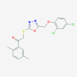 2-({5-[(2,4-Dichlorophenoxy)methyl]-1,3,4-oxadiazol-2-yl}sulfanyl)-1-(2,5-dimethylphenyl)ethanone