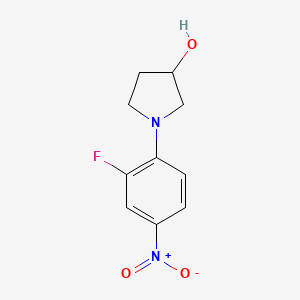 molecular formula C10H11FN2O3 B2610580 1-(2-氟-4-硝基苯基)吡咯烷-3-醇 CAS No. 593249-19-5