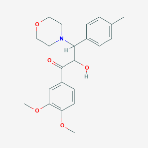 molecular formula C22H27NO5 B2610598 1-(3,4-二甲氧基苯基)-2-羟基-3-(4-甲基苯基)-3-吗啉-1-丙酮 CAS No. 866049-53-8
