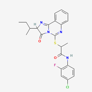 2-((2-(sec-butyl)-3-oxo-2,3-dihydroimidazo[1,2-c]quinazolin-5-yl)thio)-N-(4-chloro-2-fluorophenyl)propanamide