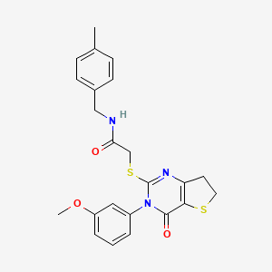 2-((3-(3-methoxyphenyl)-4-oxo-3,4,6,7-tetrahydrothieno[3,2-d]pyrimidin-2-yl)thio)-N-(4-methylbenzyl)acetamide