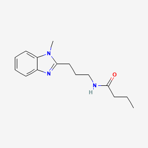 molecular formula C15H21N3O B2610615 N-[3-(1-methylbenzimidazol-2-yl)propyl]butanamide CAS No. 850923-41-0