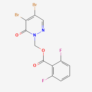 molecular formula C12H6Br2F2N2O3 B2610621 [4,5-dibromo-6-oxo-1(6H)-pyridazinyl]methyl 2,6-difluorobenzenecarboxylate CAS No. 439108-08-4