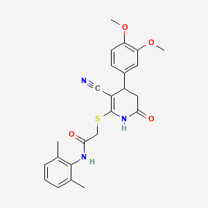 2-{[3-cyano-4-(3,4-dimethoxyphenyl)-6-hydroxy-4,5-dihydropyridin-2-yl]sulfanyl}-N-(2,6-dimethylphenyl)acetamide
