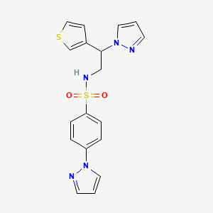 N-(2-(1H-pyrazol-1-yl)-2-(thiophen-3-yl)ethyl)-4-(1H-pyrazol-1-yl)benzenesulfonamide