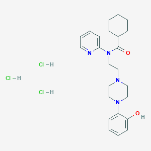 molecular formula C24H35Cl3N4O2 B2610635 desmethyl-WAY 100635 trihydrochloride CAS No. 146715-34-6