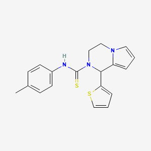 molecular formula C19H19N3S2 B2610644 1-(thiophen-2-yl)-N-(p-tolyl)-3,4-dihydropyrrolo[1,2-a]pyrazine-2(1H)-carbothioamide CAS No. 393831-81-7
