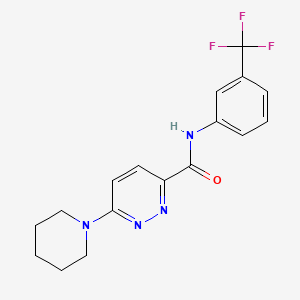 molecular formula C17H17F3N4O B2610645 6-(piperidin-1-yl)-N-(3-(trifluoromethyl)phenyl)pyridazine-3-carboxamide CAS No. 1396881-85-8