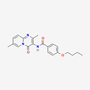molecular formula C21H23N3O3 B2610647 4-butoxy-N-(2,7-dimethyl-4-oxo-4H-pyrido[1,2-a]pyrimidin-3-yl)benzamide CAS No. 1021039-97-3