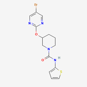 molecular formula C14H15BrN4O2S B2610648 3-((5-溴嘧啶-2-基)氧基)-N-(噻吩-2-基)哌啶-1-甲酰胺 CAS No. 2034498-66-1