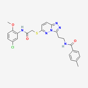 molecular formula C24H23ClN6O3S B2610650 N-(2-(6-((2-((5-chloro-2-methoxyphenyl)amino)-2-oxoethyl)thio)-[1,2,4]triazolo[4,3-b]pyridazin-3-yl)ethyl)-4-methylbenzamide CAS No. 872994-75-7
