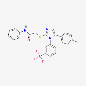 N-phenyl-2-((5-(p-tolyl)-1-(3-(trifluoromethyl)phenyl)-1H-imidazol-2-yl)thio)acetamide