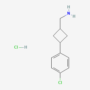 molecular formula C11H15Cl2N B2610657 [3-(4-Chlorophenyl)cyclobutyl]methanamine;hydrochloride CAS No. 2229508-98-7