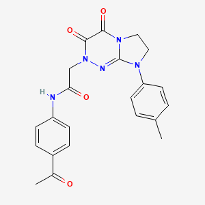 molecular formula C22H21N5O4 B2610658 N-(4-acetylphenyl)-2-(3,4-dioxo-8-(p-tolyl)-3,4,7,8-tetrahydroimidazo[2,1-c][1,2,4]triazin-2(6H)-yl)acetamide CAS No. 941960-47-0