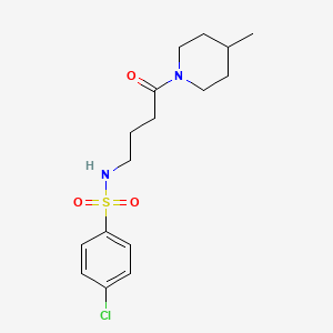 4-chloro-N-(4-(4-methylpiperidin-1-yl)-4-oxobutyl)benzenesulfonamide