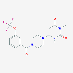 molecular formula C17H17F3N4O4 B2610673 3-甲基-6-(4-(3-(三氟甲氧基)苯甲酰)哌嗪-1-基)嘧啶-2,4(1H,3H)-二酮 CAS No. 2319851-09-5