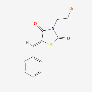molecular formula C12H10BrNO2S B2610677 (Z)-5-苯亚甲基-3-(2-溴乙基)噻唑烷-2,4-二酮 CAS No. 929489-69-0