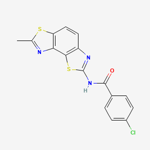 molecular formula C16H10ClN3OS2 B2610682 4-氯-N-(7-甲基-[1,3]噻唑并[5,4-e][1,3]苯并噻唑-2-基)苯甲酰胺 CAS No. 361482-01-1