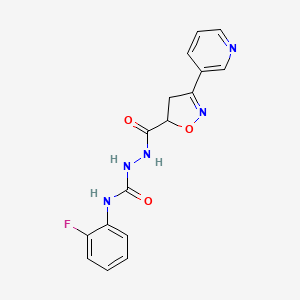 N-(2-fluorophenyl)-2-{[3-(3-pyridinyl)-4,5-dihydro-5-isoxazolyl]carbonyl}-1-hydrazinecarboxamide