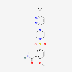 5-((4-(6-Cyclopropylpyridazin-3-yl)piperazin-1-yl)sulfonyl)-2-methoxybenzamide