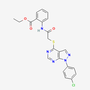ethyl 2-(2-((1-(4-chlorophenyl)-1H-pyrazolo[3,4-d]pyrimidin-4-yl)thio)acetamido)benzoate