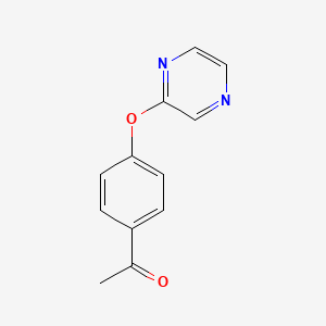 molecular formula C12H10N2O2 B2610689 1-[4-(2-Pyrazinyloxy)phenyl]-1-ethanone CAS No. 866156-98-1