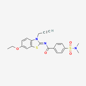 molecular formula C21H21N3O4S2 B2610691 (Z)-4-(N,N-二甲基磺酰胺基)-N-(6-乙氧基-3-(丙-2-炔-1-基)苯并[d]噻唑-2(3H)-亚甲基)苯甲酰胺 CAS No. 941977-04-4