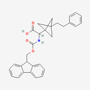 2-(9H-Fluoren-9-ylmethoxycarbonylamino)-2-[3-(2-phenylethyl)-1-bicyclo[1.1.1]pentanyl]acetic acid