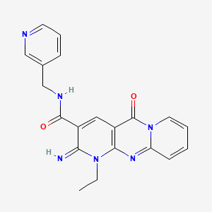 molecular formula C20H18N6O2 B2610705 1-乙基-2-亚氨基-5-氧代-N-(吡啶-3-基甲基)-2,5-二氢-1H-二吡啶并[1,2-a:2',3'-d]嘧啶-3-甲酰胺 CAS No. 618079-72-4