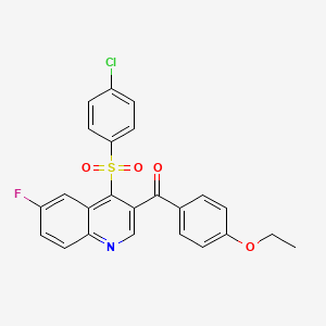 (4-((4-Chlorophenyl)sulfonyl)-6-fluoroquinolin-3-yl)(4-ethoxyphenyl)methanone