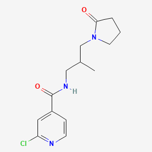 molecular formula C14H18ClN3O2 B2610713 2-chloro-N-[2-methyl-3-(2-oxopyrrolidin-1-yl)propyl]pyridine-4-carboxamide CAS No. 1797682-39-3