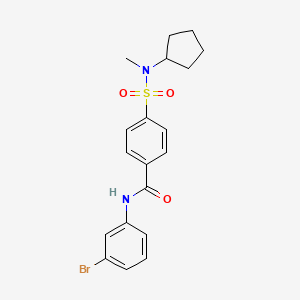 molecular formula C19H21BrN2O3S B2610729 N-(3-bromophenyl)-4-(N-cyclopentyl-N-methylsulfamoyl)benzamide CAS No. 922893-86-5